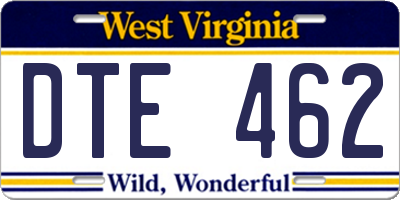 WV license plate DTE462