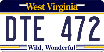 WV license plate DTE472