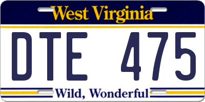 WV license plate DTE475