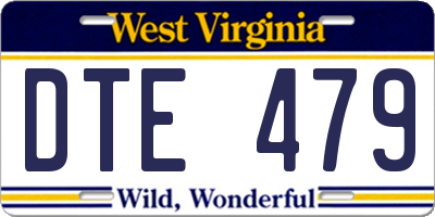 WV license plate DTE479