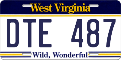 WV license plate DTE487