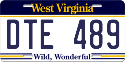WV license plate DTE489