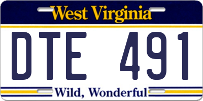 WV license plate DTE491