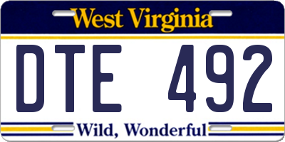 WV license plate DTE492