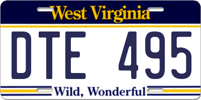 WV license plate DTE495