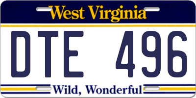 WV license plate DTE496