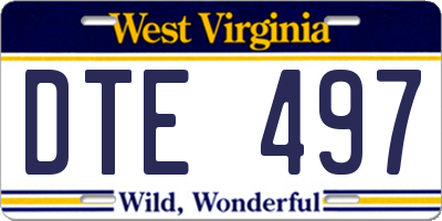 WV license plate DTE497