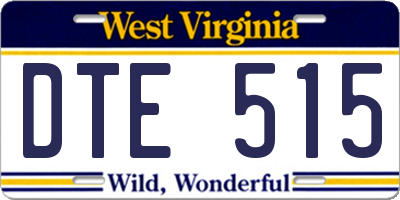 WV license plate DTE515
