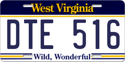 WV license plate DTE516