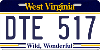 WV license plate DTE517