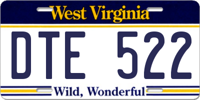 WV license plate DTE522