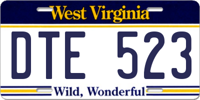 WV license plate DTE523
