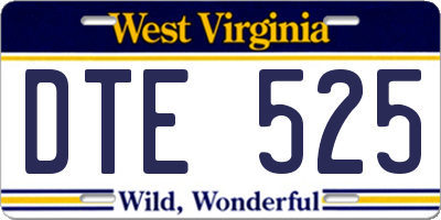 WV license plate DTE525