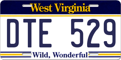 WV license plate DTE529