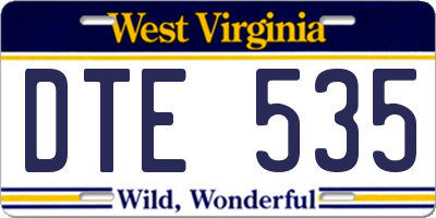 WV license plate DTE535