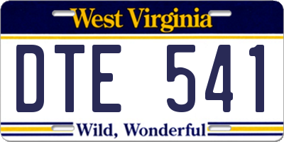 WV license plate DTE541