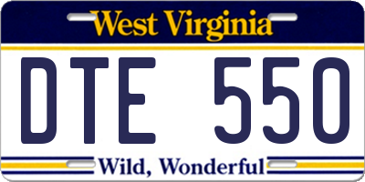 WV license plate DTE550