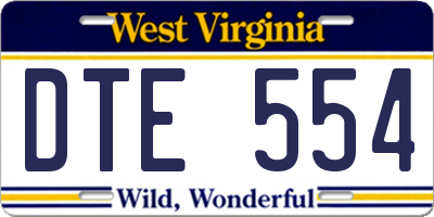 WV license plate DTE554