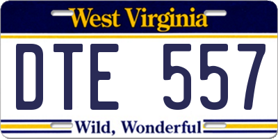 WV license plate DTE557