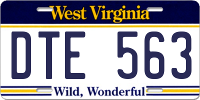WV license plate DTE563