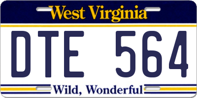 WV license plate DTE564