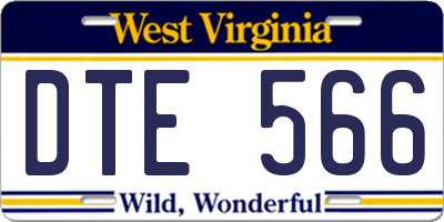 WV license plate DTE566
