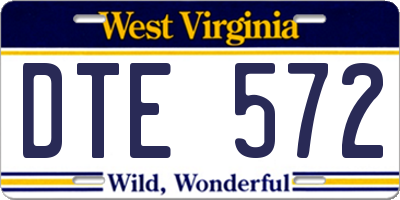 WV license plate DTE572