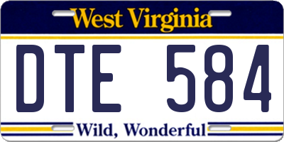 WV license plate DTE584