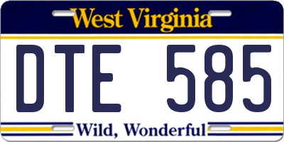 WV license plate DTE585