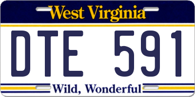 WV license plate DTE591