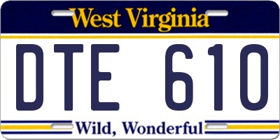 WV license plate DTE610