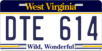 WV license plate DTE614