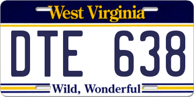 WV license plate DTE638