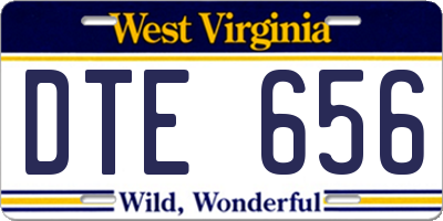 WV license plate DTE656
