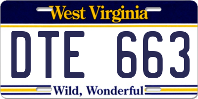 WV license plate DTE663