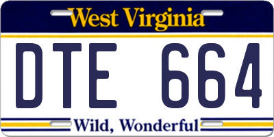 WV license plate DTE664