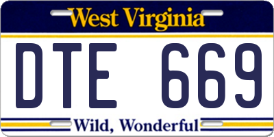 WV license plate DTE669
