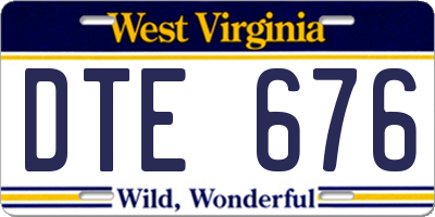 WV license plate DTE676