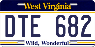 WV license plate DTE682