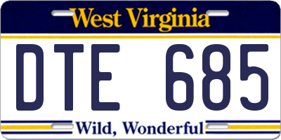WV license plate DTE685