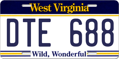 WV license plate DTE688