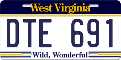 WV license plate DTE691