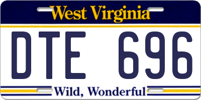 WV license plate DTE696