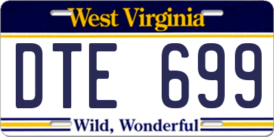WV license plate DTE699