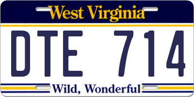 WV license plate DTE714
