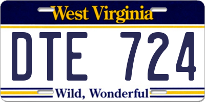 WV license plate DTE724
