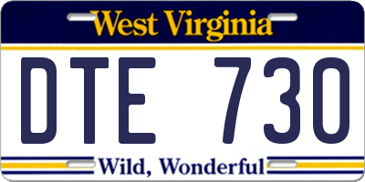 WV license plate DTE730