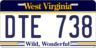 WV license plate DTE738