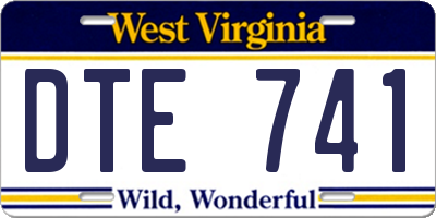 WV license plate DTE741