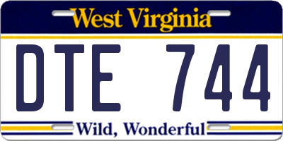 WV license plate DTE744